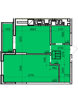 Однокомнатная 44,74 кв.м. ЦЕНА: