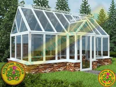 z06 Зимняя английская теплица с холлом МАТИЛЬДА 6000х3000 мм