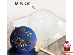 Форма пластик для шоколада Полусфера 18см Бомба