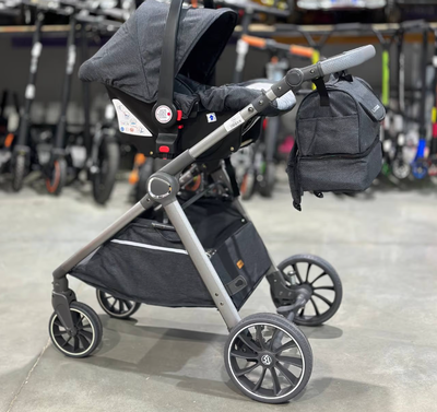 Детская коляска 3 в 1 Luxmom V8 Черный