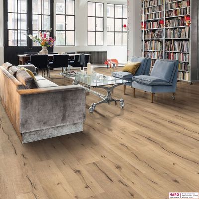 Ламинат Haro Tritty 90 Дуб Италика Крем 538653 32 класс толщина 7 мм с фаской 2.22 м2