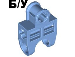 ! Б/У - Technic, Axle Connector 2 x 3 with Ball Joint Socket - Open Sides, Angled Forks with Closed Axle Holes, Medium Blue (32174 / 4119332 / 4257225) - Б/У