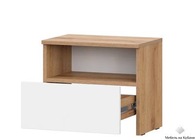 Некст Тумба прикроватная Дуб Золотой / Белая шагрень