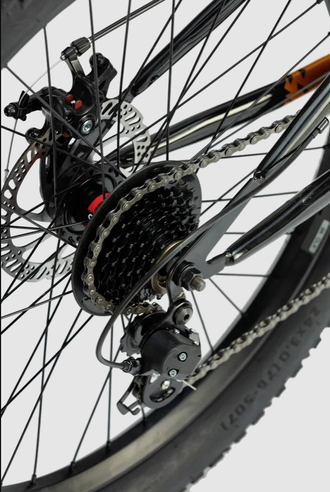 Велосипед TT274/ 7ск 24"х3 оранжевый рама 12"