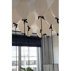 Шары под потолок на атласной ленте (15 шт) , "Латте"