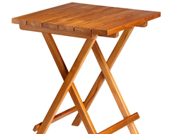 Квадратный складной стол из тика 60x60 см - H.75 см