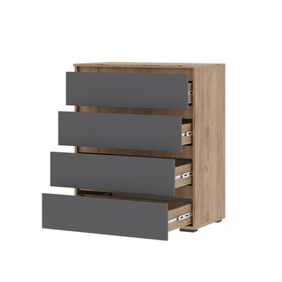 Хелен КМ 02 Комод 4 ящика 800х958х465 дуб крафт золотой/графит