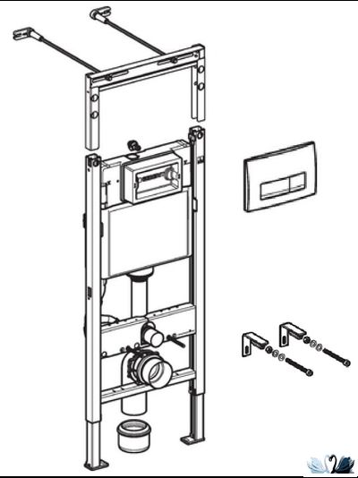 Инсталляция Geberit Duofix Plattenbau 458.125.21.1 для унитаза, в сборе с Delta51 хром