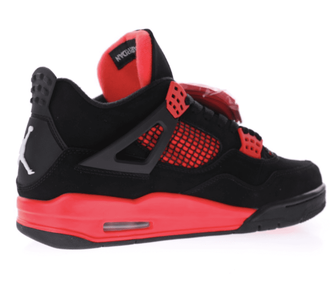 Nike Air Jordan Retro 4 'Red Thunder' (Красные с черным) сбоку