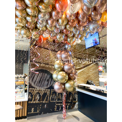 Шары под потолок хром (200 шт) и фонтан