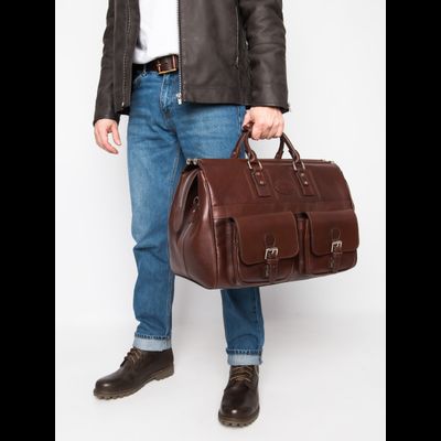 Кожаный саквояж Fabriano premium brown (арт. 4008-53)
