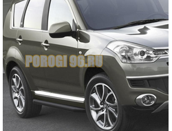 Пороги на Citroёn C-Crosser(2007-2013) Black-Premium