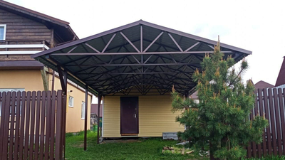 НАВЕС ДВУХСКАТНЫЙ МЕТАЛЛИЧЕСКИЙ