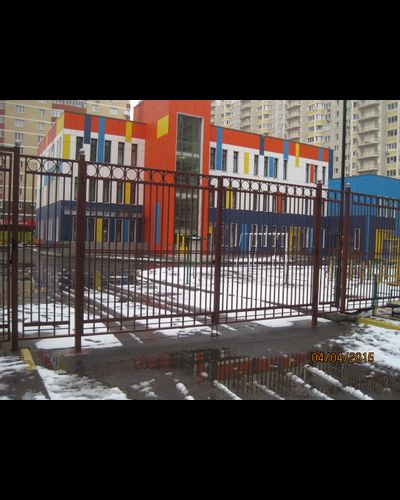 Красивые откатные кованые ворота KOV1504