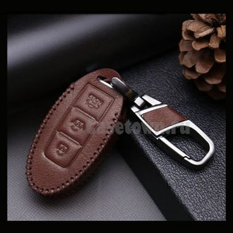 Коричневый чехол на смарт ключ Ниссан (3 кнопки Classic)
