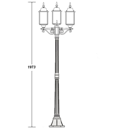 Садово-парковый светильник серии   Dublin 3  (197см)