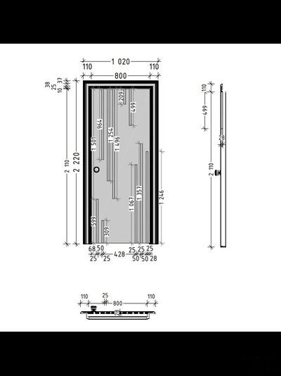 Межкомнатная дверь Eternity Classic Версаль, высота 2200-2300 мм, ширина 1100 мм, каркас 42 мм, наружного открывания