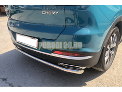 Защита заднего бампера ПапаТюнинг d60 для Chery Tiggo 7 Pro Max 2022-