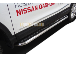 Пороги с накладным листом d60 для Nissan Qashqai (2019-...)