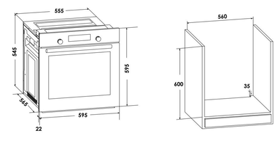 Размеры ЭЛЕКТРИЧЕСКОЙ ДУХОВКИ SCHAUB LORENZ SLB EW 6313