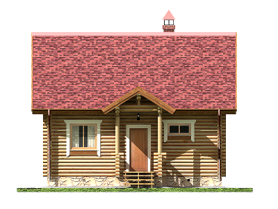 Гостевой дом-баня из бревна ДБ-16, площадь 90 м2