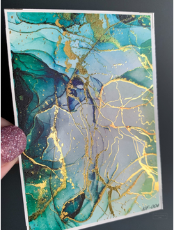 Слайдеры фольгированная акварель Alcohol Ink NF-004 GOLD