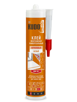 Монтажный клей универсальный на акриловой основе KUDO, 280 мл