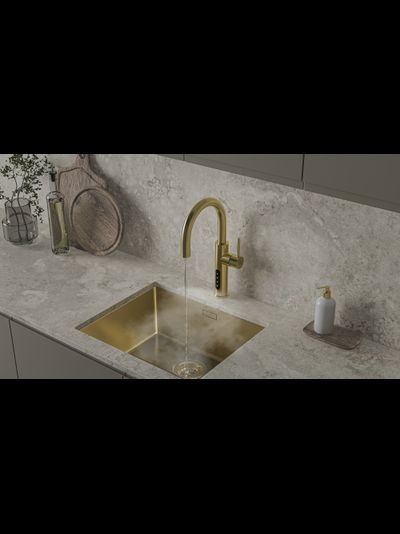 Система мгновенного кипячения воды с газацией и охлаждением 5в1 AQUAHOT ASPEN LG (светлое золото)