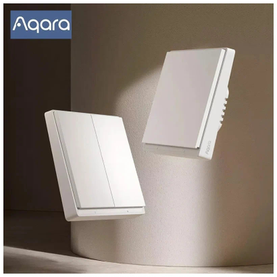 Умный Выключатель Aqara E1 (CN) без нулевой линии 2 клавиши QBKG39LM