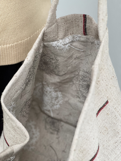 Сумка из домоткани на коротких ручках