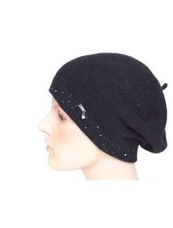 Черный кашемировый берет женский Vizio Италия 9000 В фото