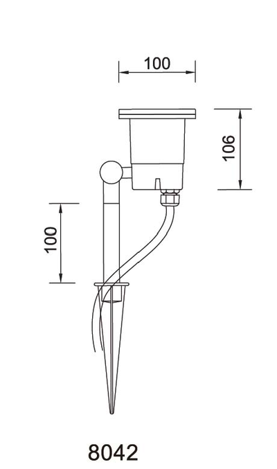 Прожектор ландшафтный на колышке 8042 (GU10)