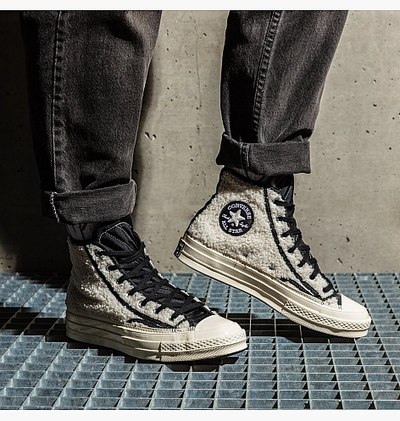 Зимние кеды Converse Chuck 70 Sherpa белые высокие 172006c с чем носить фото
