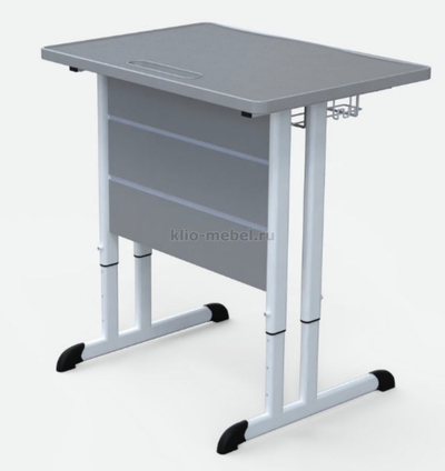 Стол ученический одноместный на плоскоовальной трубе, 600x500x580-820