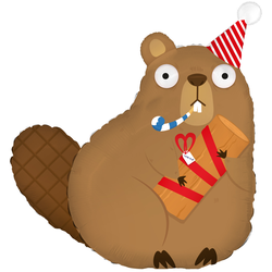 Бобр с подарком