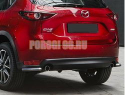 Защита заднего бампера d42 уголки на Mazda CX-5 ( 2017-...)