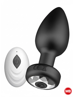 Силиконовая анальная вибропробка с пультом управления