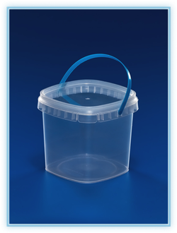 Ведро квадратное 550 мл. с крышкой и ручкой/10шт. в упаковке