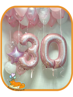 20 шариков, 2 цифры, 1 фонтан