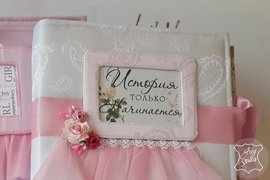 Свадебные фотоальбомы ручной работы на заказ с объемным декором внутри