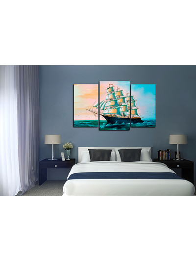 Модульная картина "Корабль в море"