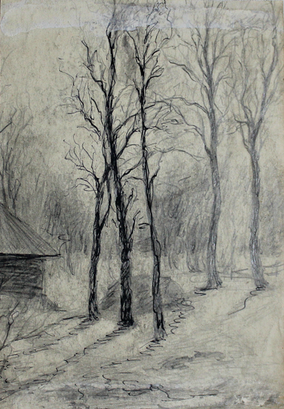 "Портрет женщины" бумага карандаш 1943 год