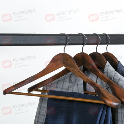 C30-5D-BR Вешалка-плечики для одежды деревянная объемная с перекладиной цвет: красное дерево