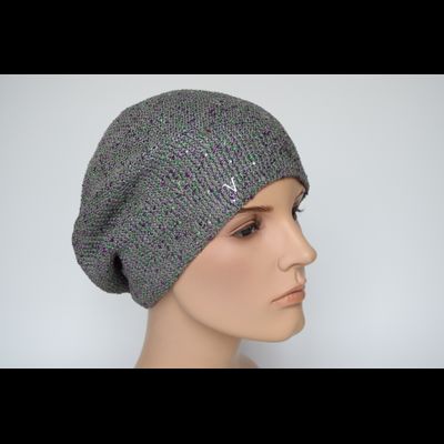 Разноцветный берет с буквами Vizio Италия 7085 В серый