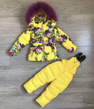 М.17-62 Комплект Moncler желтый цветы (86,92,98,104)