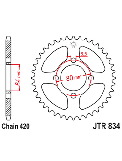 Звезда ведомая (35 зуб.) RK B2113-35 (Аналог: JTR834.35) для мотоциклов Yamaha TT-R90 5HNJ 00-04; TT-R90 E 04-07; TT-R110 E 08-20