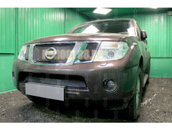 Защита радиатора Nissan Pathfinder (NAVARA) 2011-2012 (black) верх PREMIUM