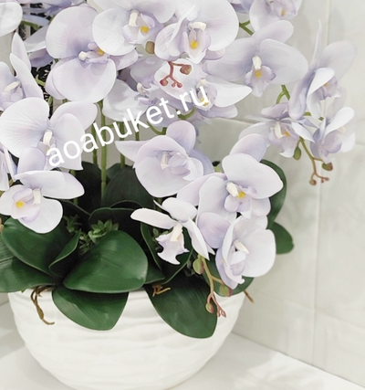 Композиция из искусственных цветов "Орхидея голубая лодбол" № 0Р031