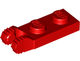 Hinge Plate 1 x 2 Locking with 2 Fingers on End and 7 Teeth without Bottom Groove, Red (54657 / 6267049)