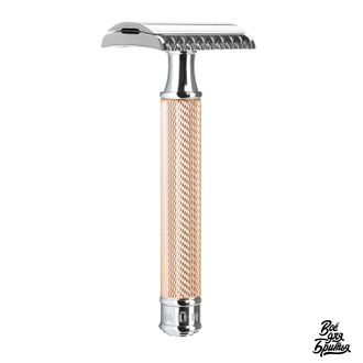 Т-образный классический бритвенный станок Muehle Traditional R41 RG, розовое золото